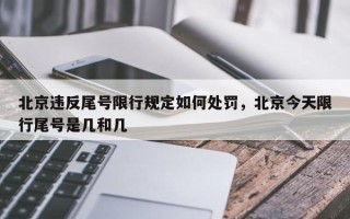 北京违反尾号限行规定如何处罚，北京今天限行尾号是几和几