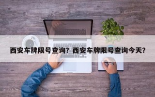 西安车牌限号查询？西安车牌限号查询今天？