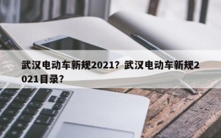 武汉电动车新规2021？武汉电动车新规2021目录？