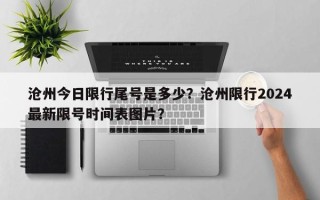 沧州今日限行尾号是多少？沧州限行2024最新限号时间表图片？